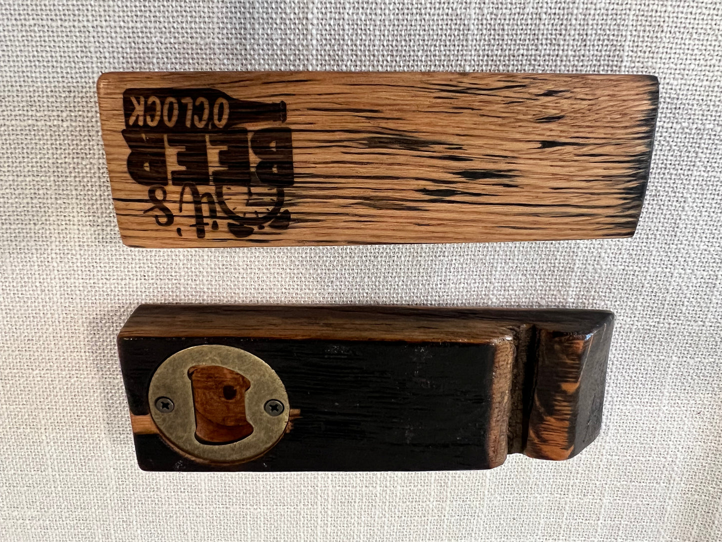 Bourbon Barrel Stave Bottle Opener, Short