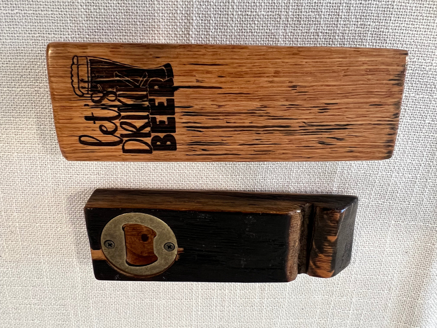 Bourbon Barrel Stave Bottle Opener, Short
