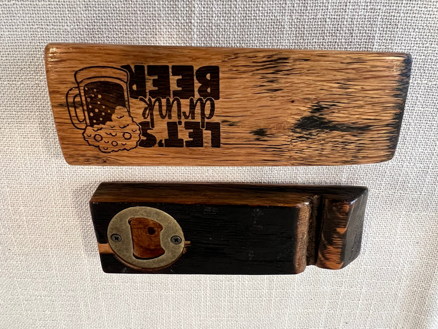 Bourbon Barrel Stave Bottle Opener, Short