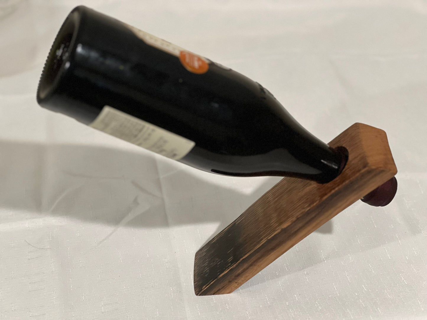 Floating Wine Bottle Holder, Made from whiskey barrel staves