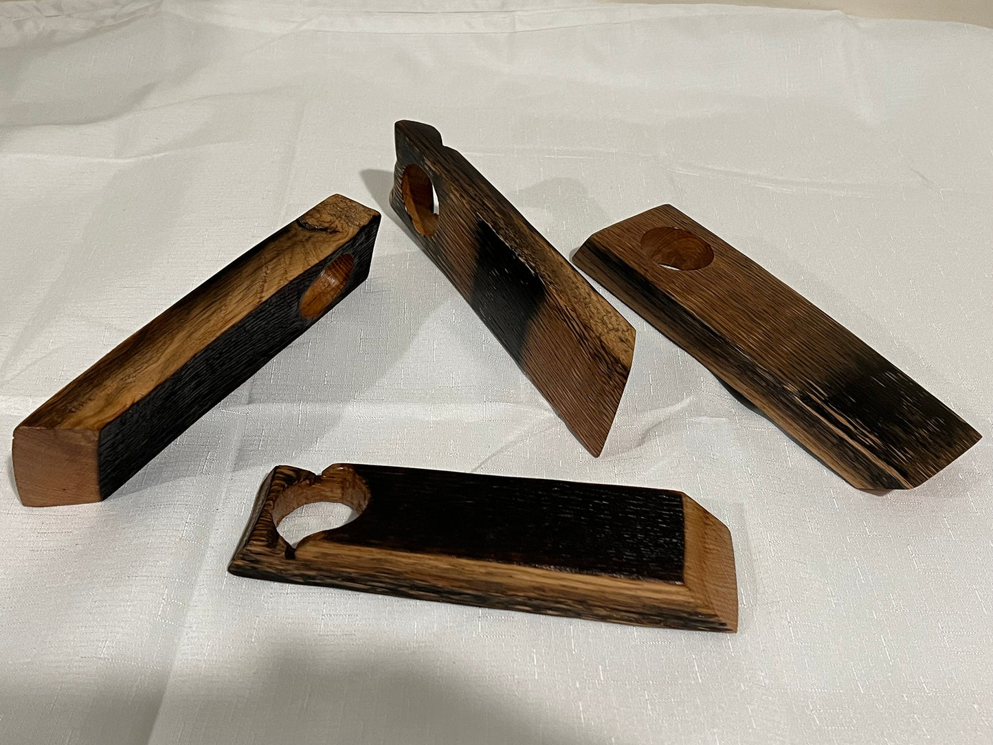 Floating Wine Bottle Holder, Made from whiskey barrel staves