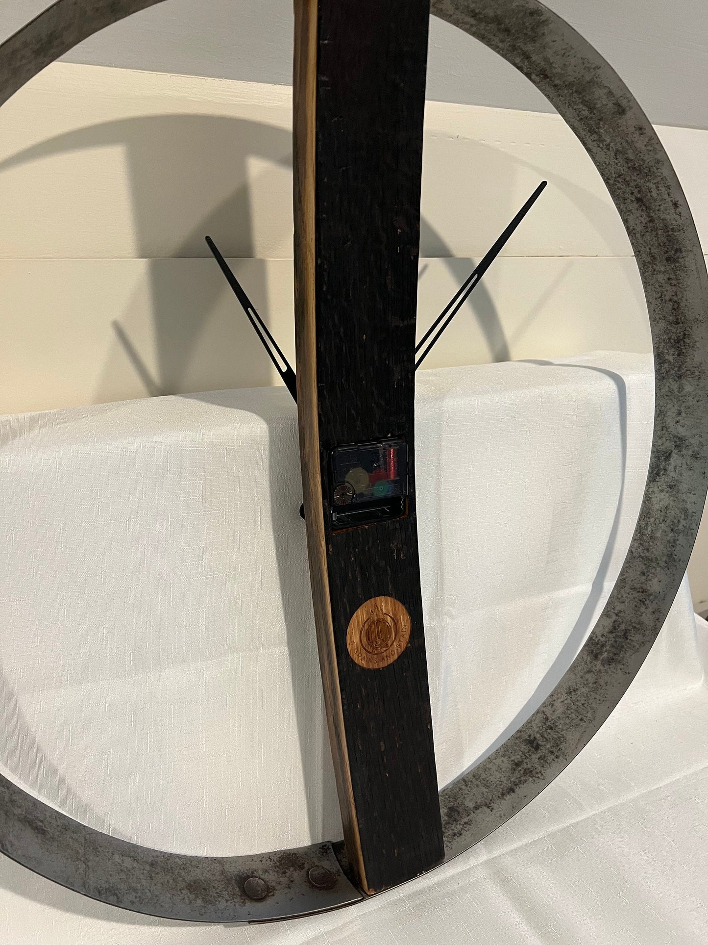 Wall Clock, bourbon barrel, whiskey barrel, 23 3/4" diameter