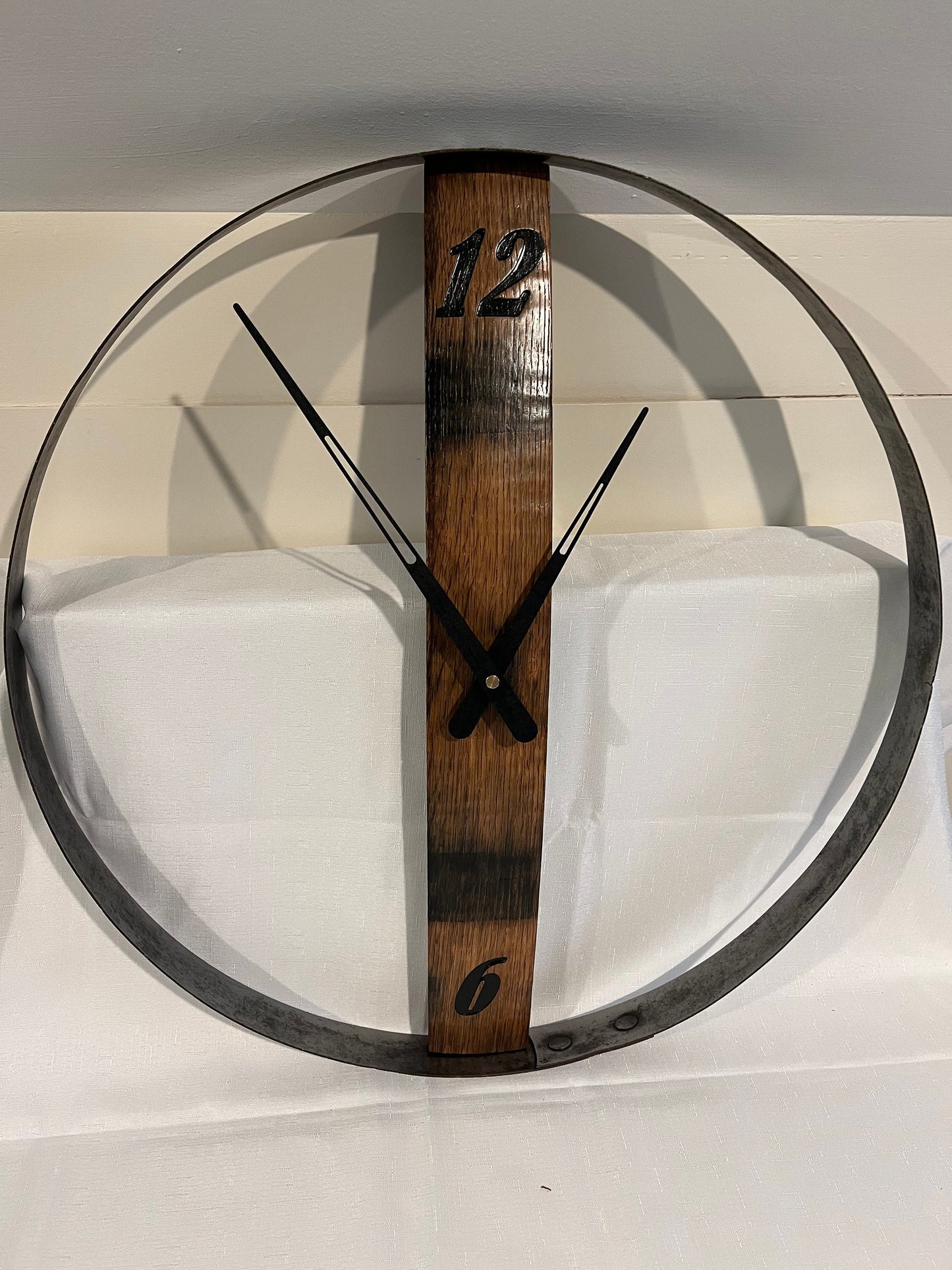 Wall Clock, bourbon barrel, whiskey barrel, 23 3/4" diameter