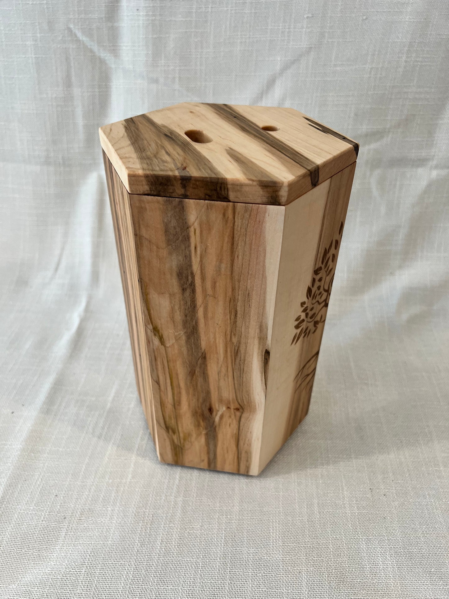 Hand-Made Ambrosia Maple Rotating Magnetic Knife Block, includes Free Personalization