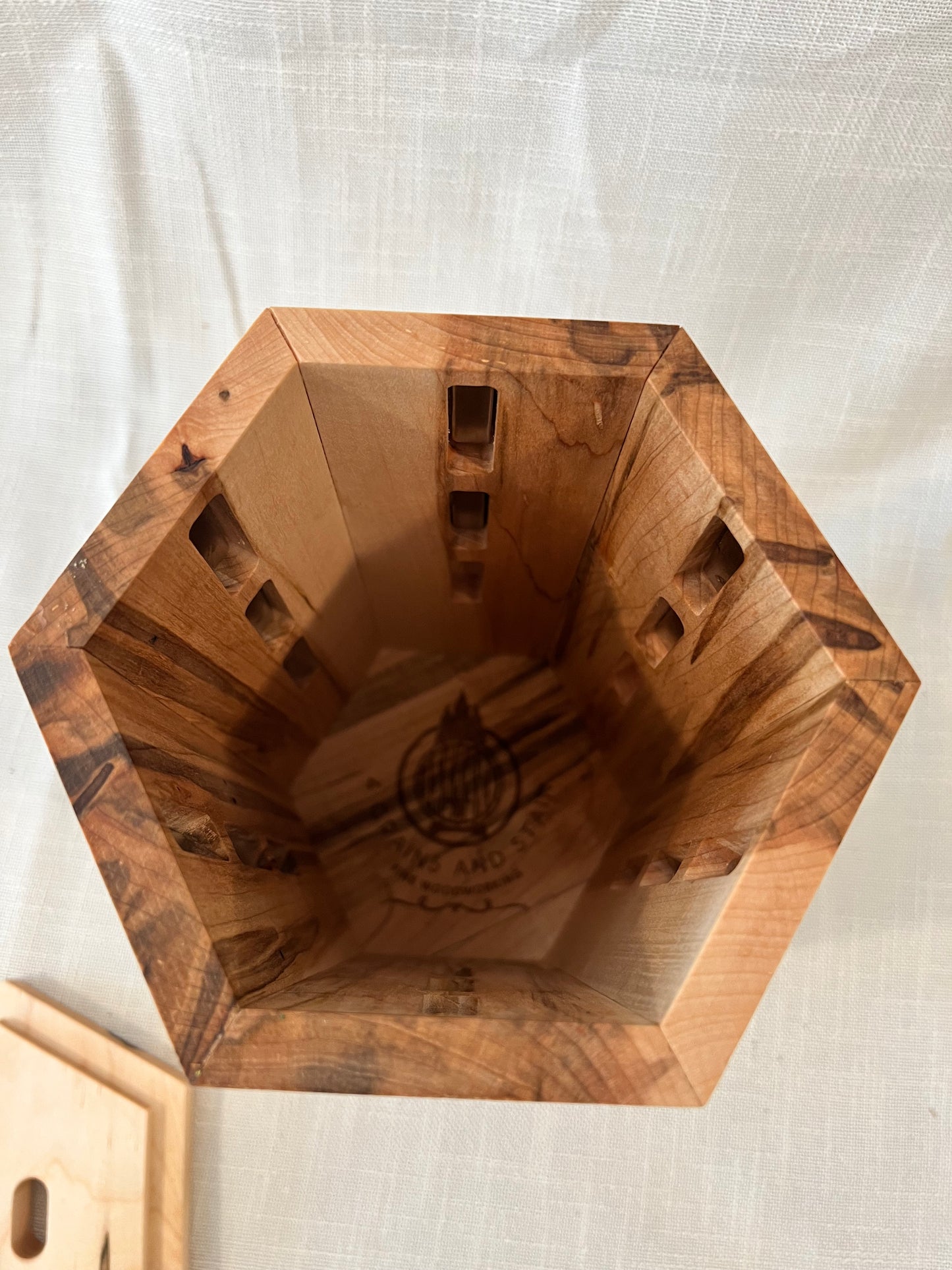 Hand-Made Ambrosia Maple Rotating Magnetic Knife Block, includes Free Personalization