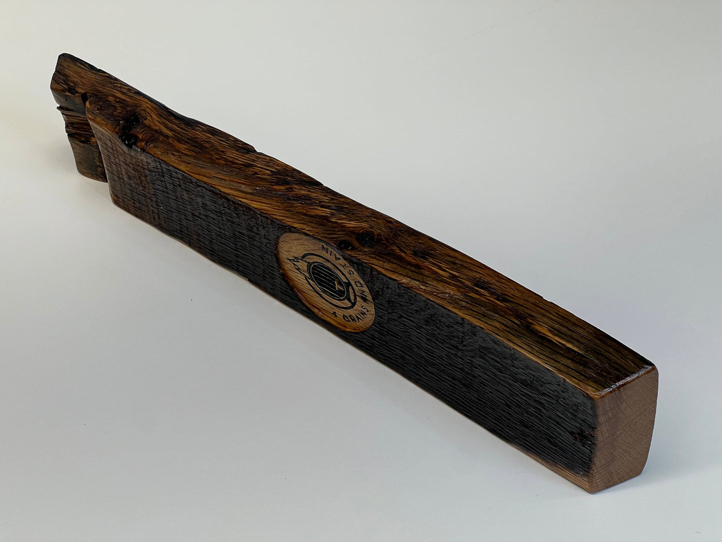 3 Shot Flight Board, whiskey stave flight board, back side