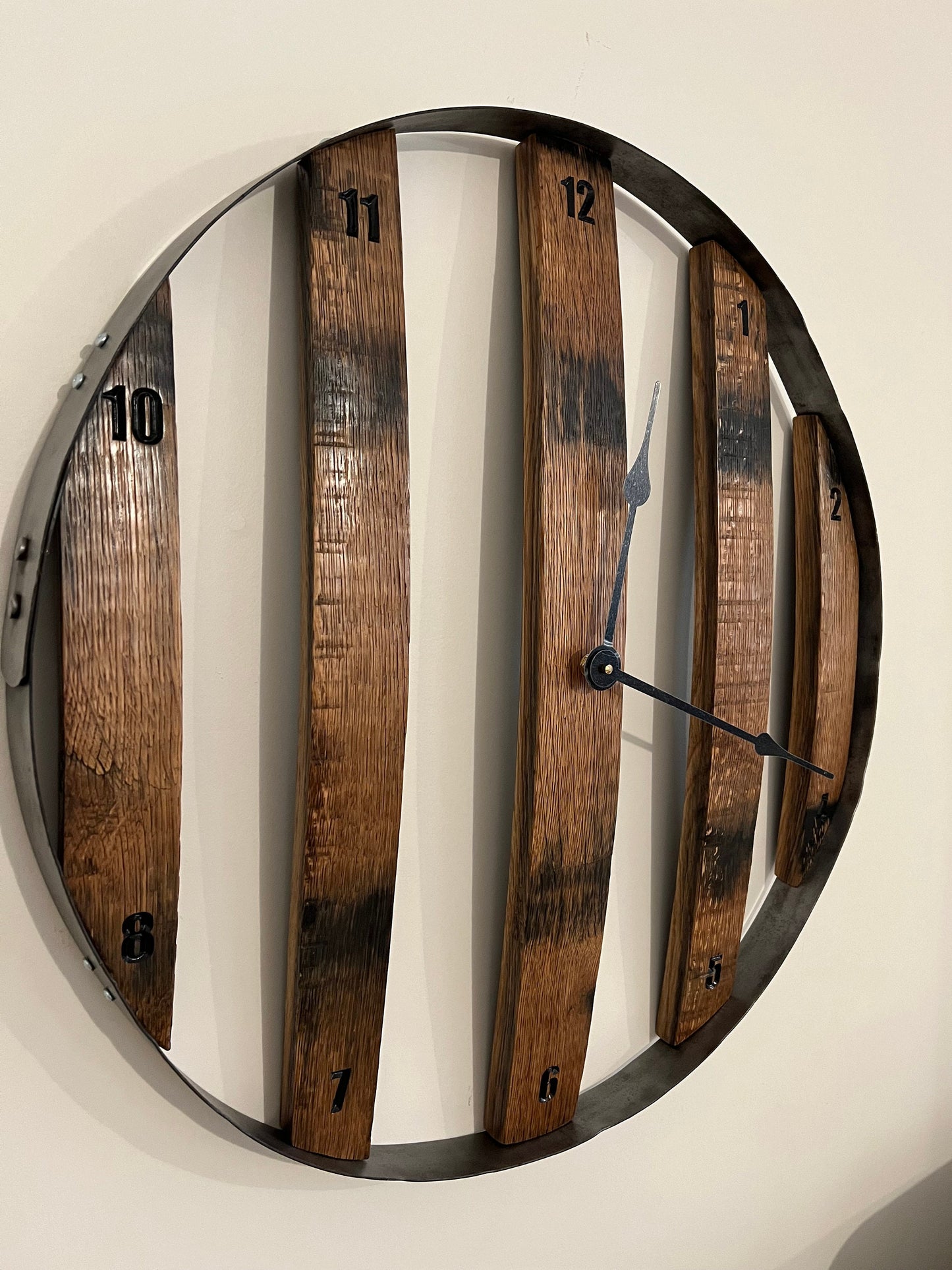 Whiskey Barrel Stave wall clock
