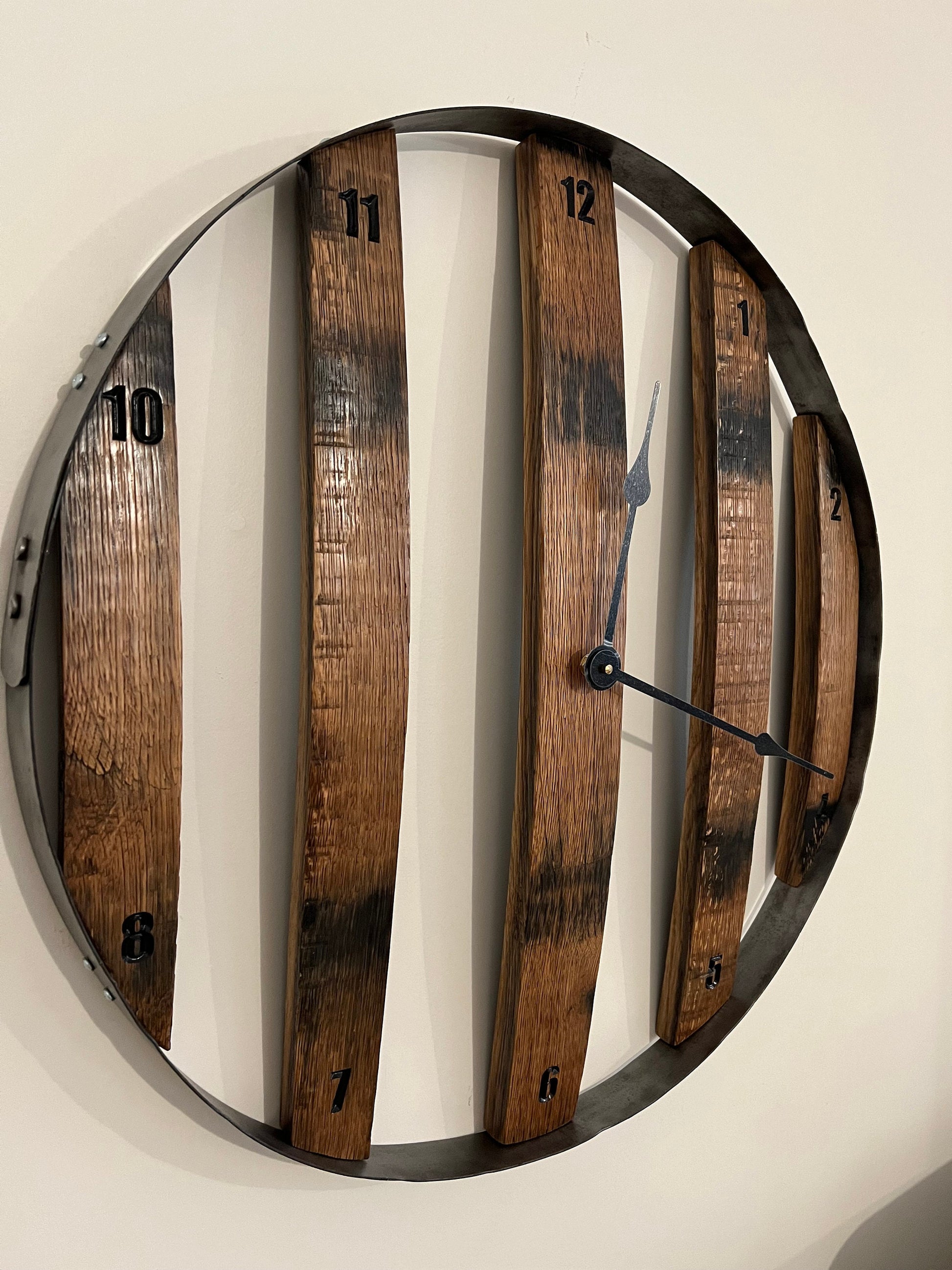 Whiskey Barrel Stave wall clock
