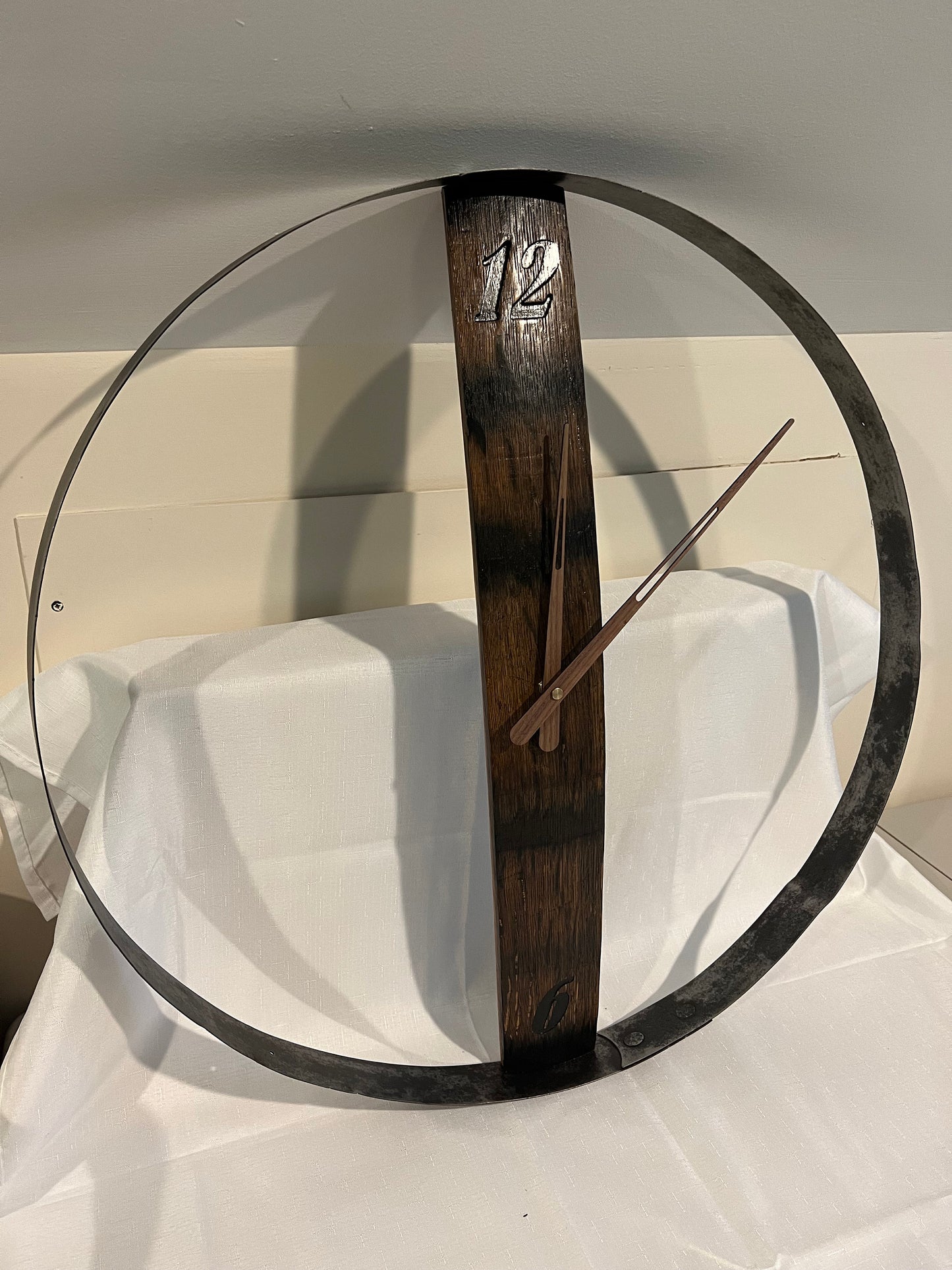 Wall Clock, bourbon barrel, whiskey barrel, 25 3/4&quot; diameter