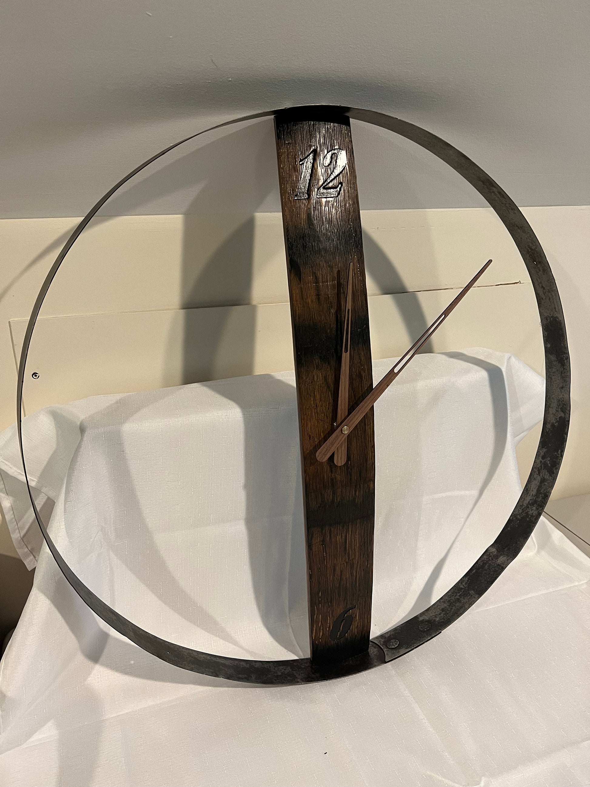 Wall Clock, bourbon barrel, whiskey barrel, 25 3/4&quot; diameter