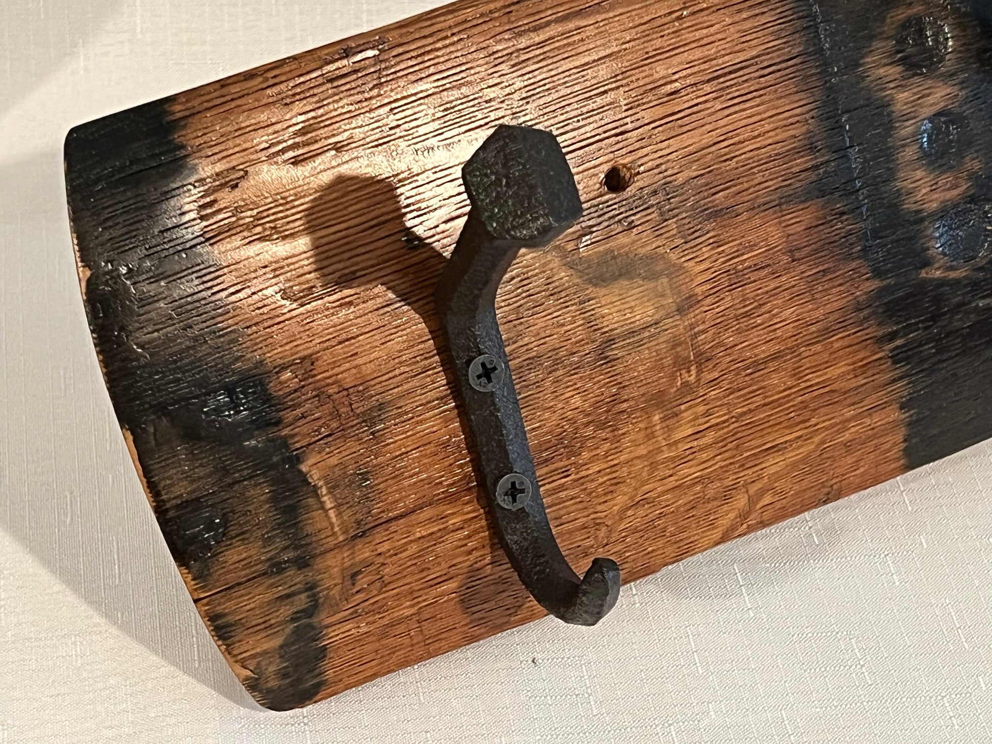 Coat rack, whiskey stave, whiskey barrel, coat hooks