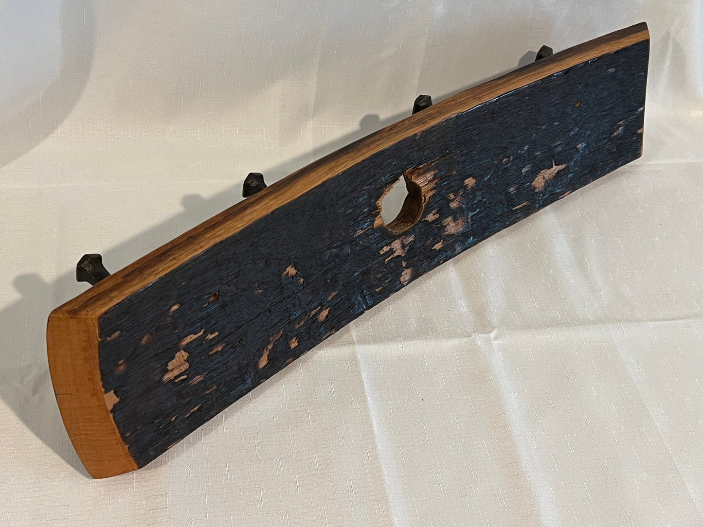 Coat rack, whiskey stave, whiskey barrel, coat hooks