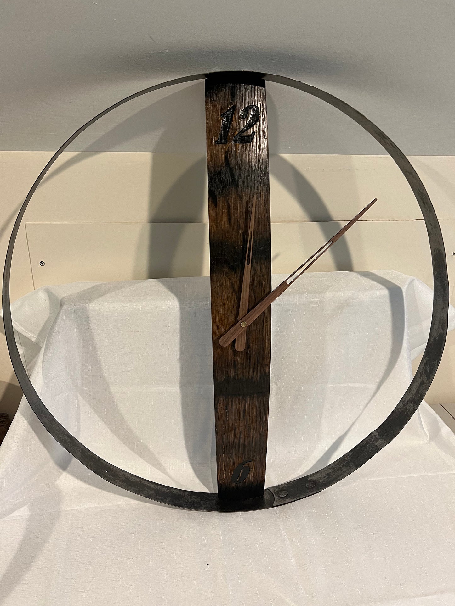 Wall Clock, bourbon barrel, whiskey barrel, 25 3/4&quot; diameter
