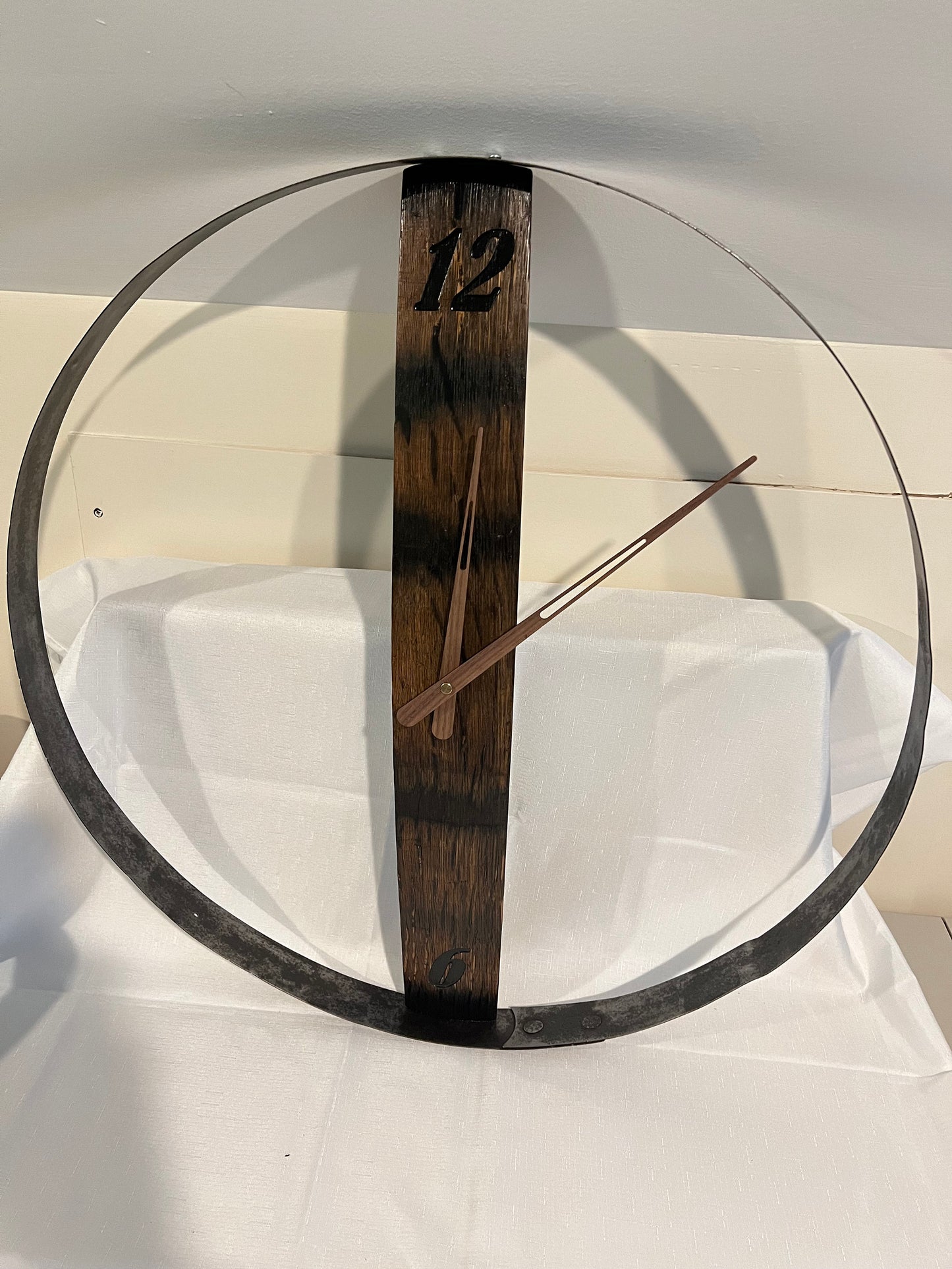 Wall Clock, bourbon barrel, whiskey barrel, 23 3/4&quot; diameter