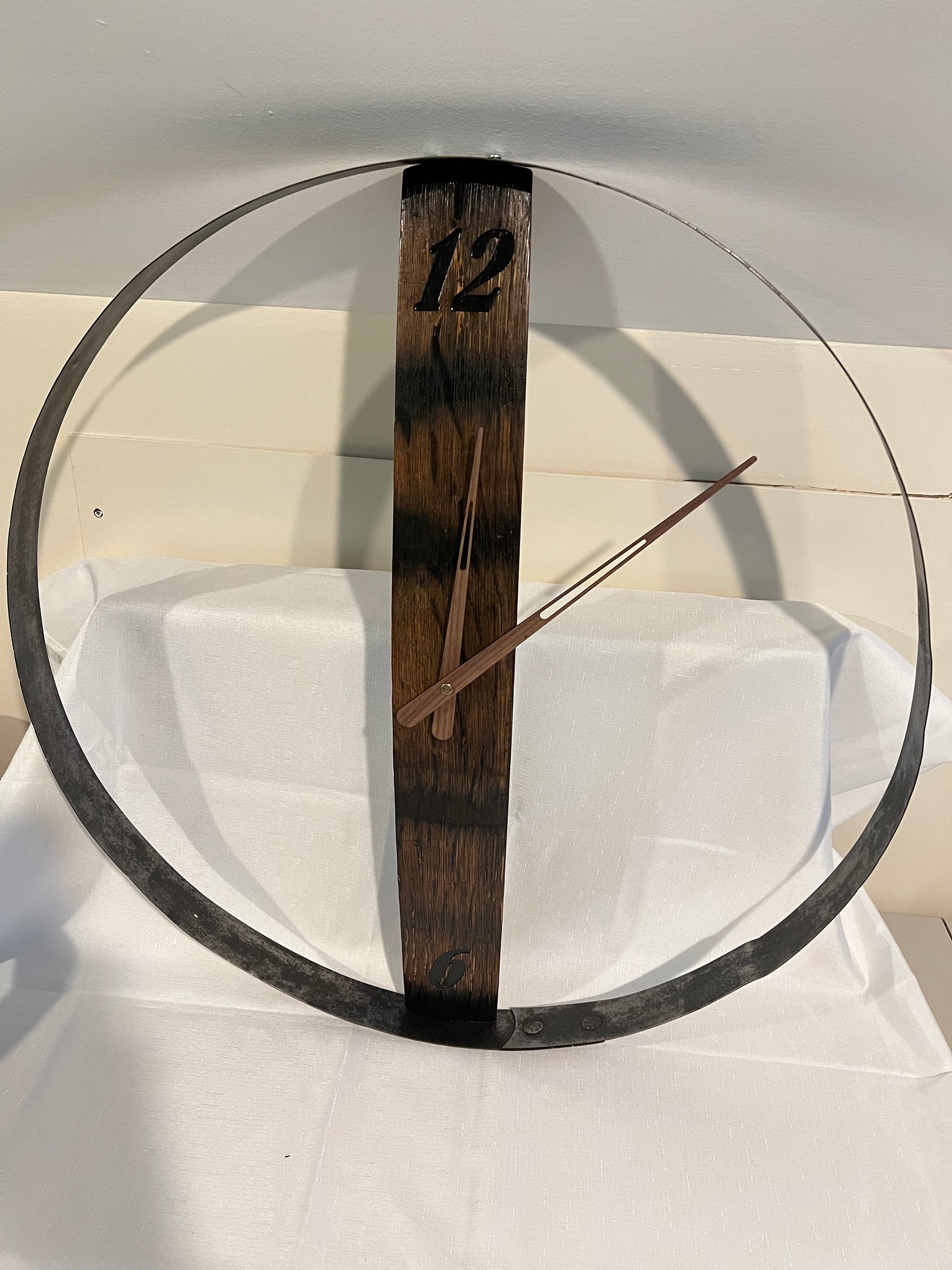 Wall Clock, bourbon barrel, whiskey barrel, 23 3/4&quot; diameter