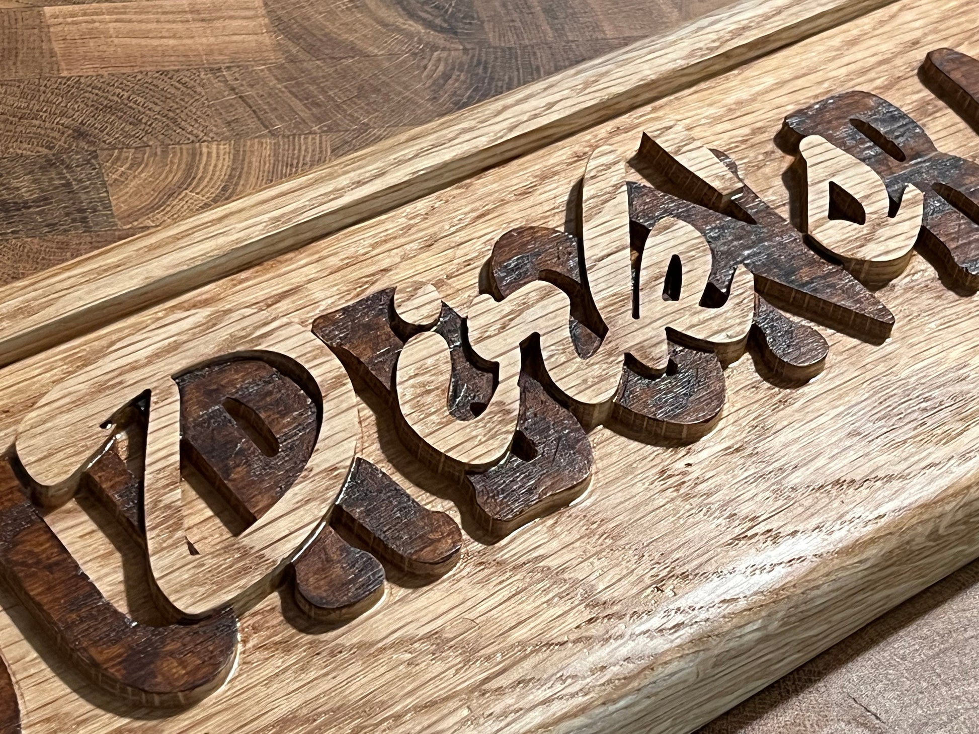 Bourbon Bar sign, personalized, oak wood