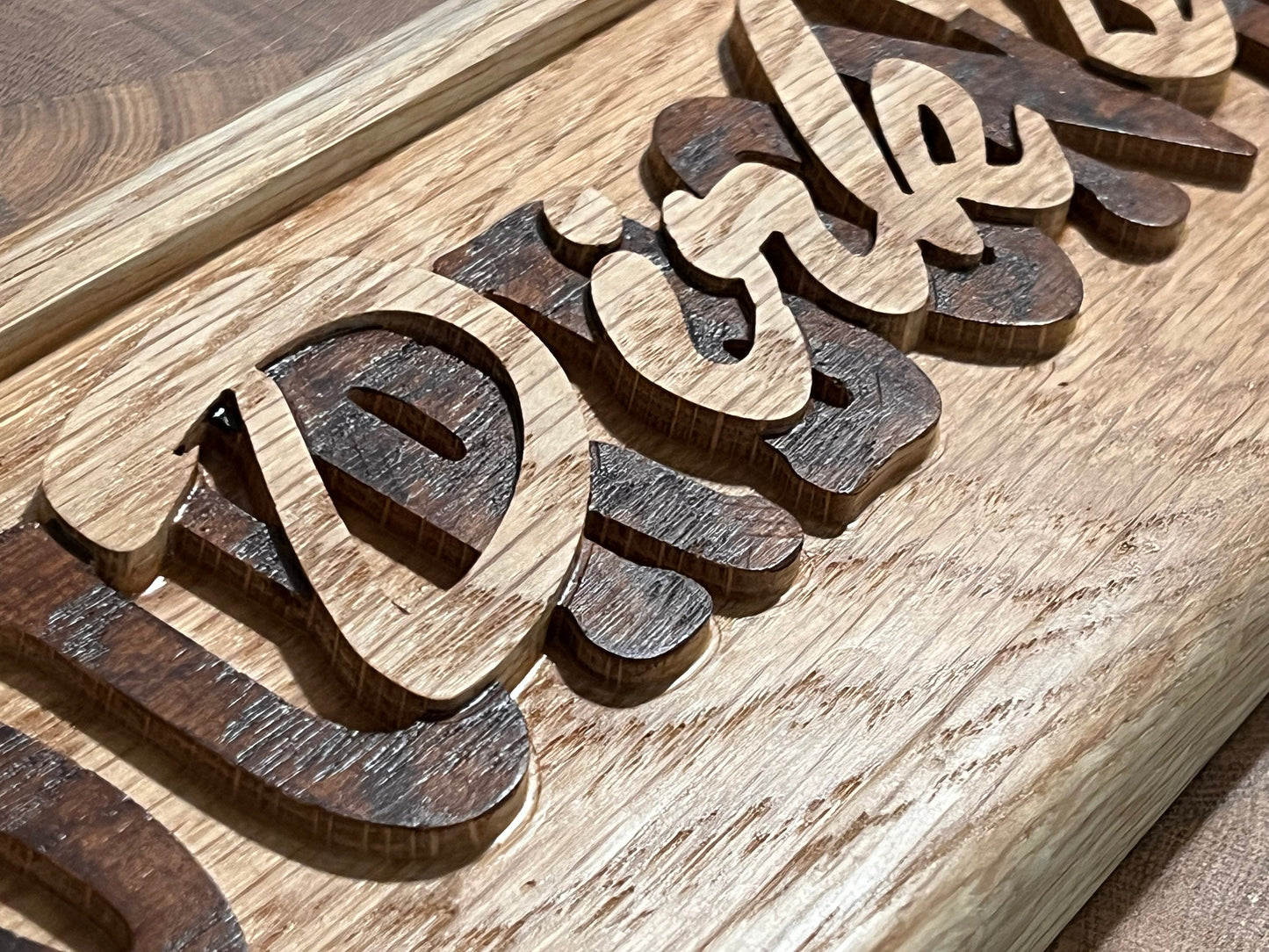 Bourbon Bar sign, personalized, oak wood