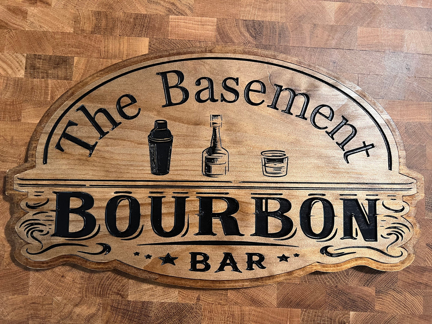 Personalized Wooden Bourbon Bar sign