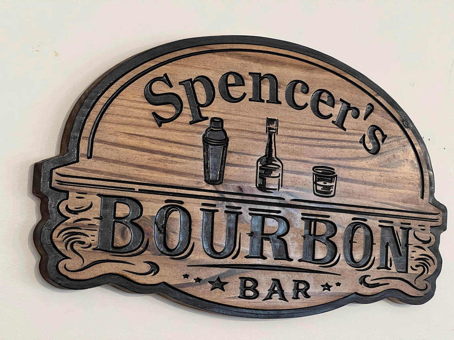 Personalized Wooden Bourbon Bar sign