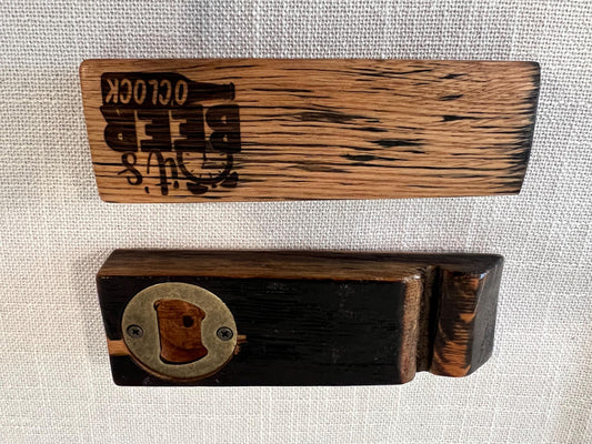 Bourbon Barrel Stave Bottle Opener, Short