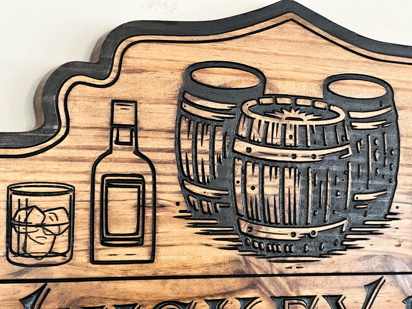 Wooden Whiskey Bar sign
