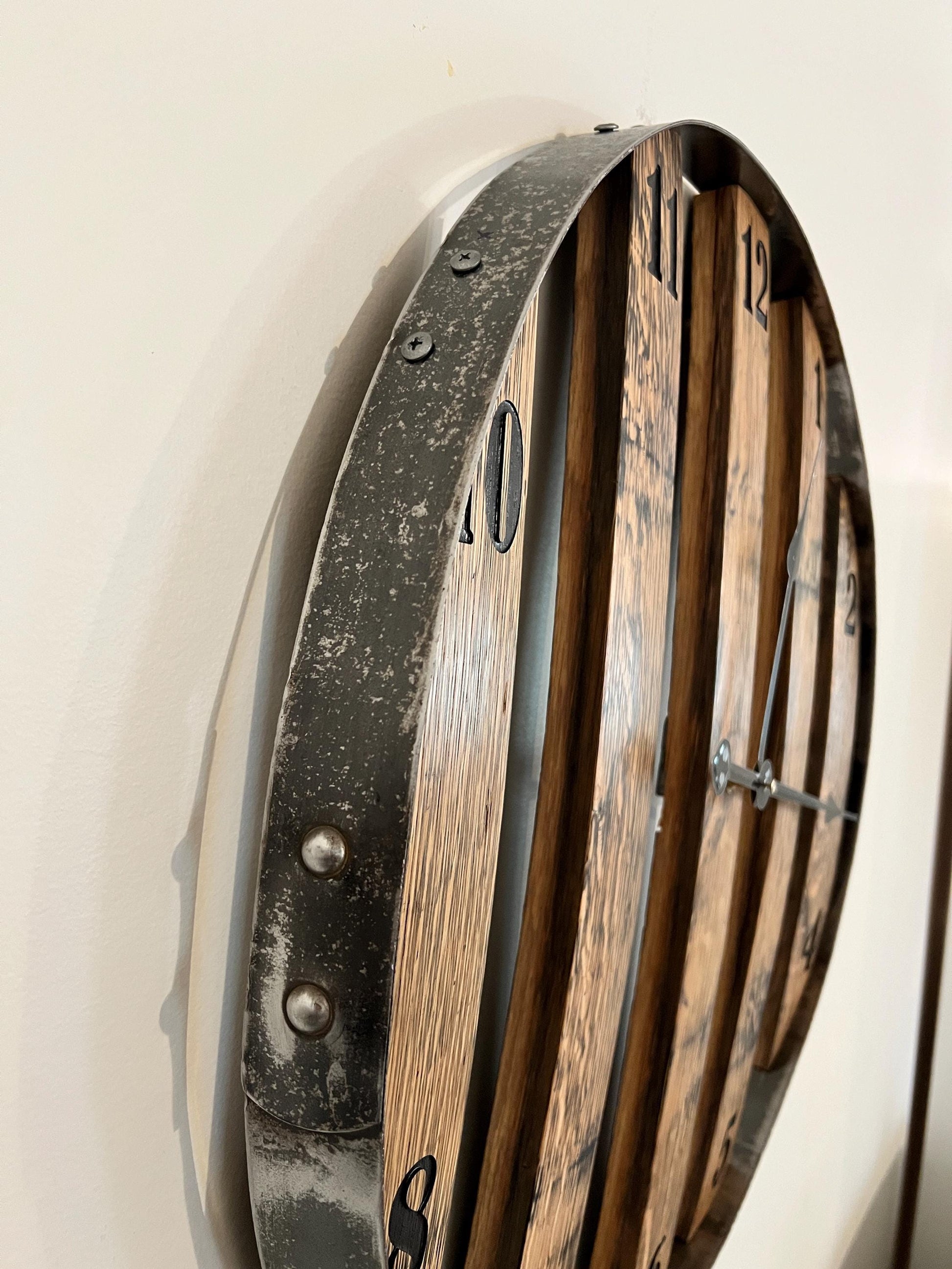 Whiskey Barrel Stave wall clock