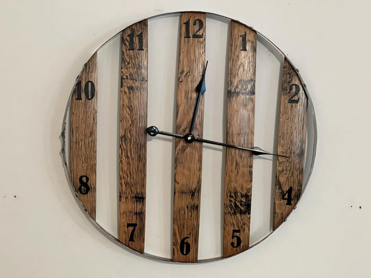 Whiskey Barrel Stave wall clock