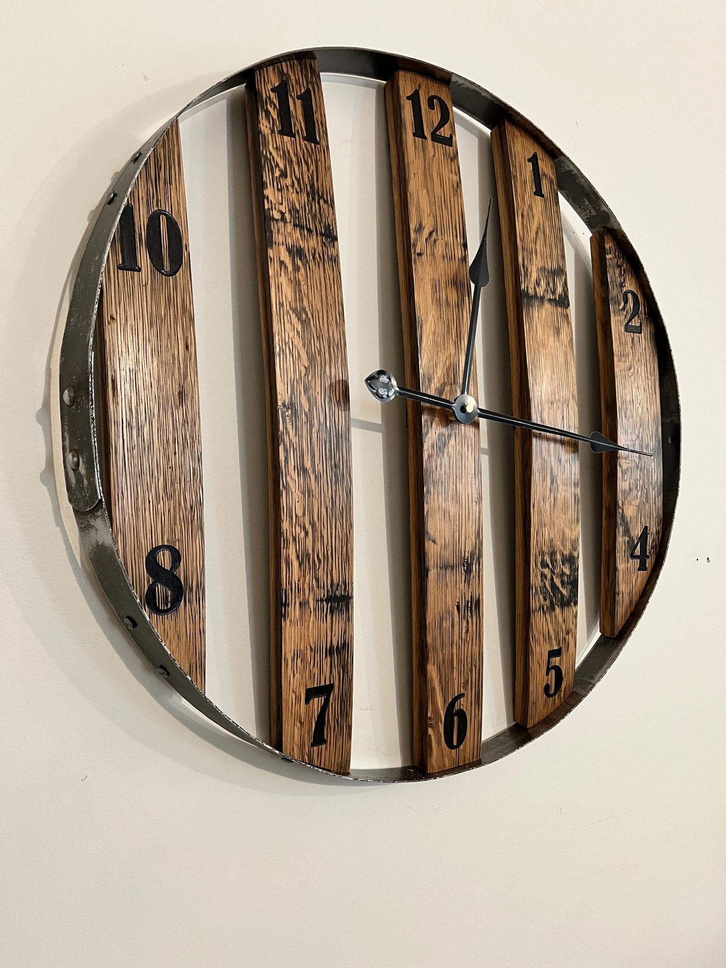 Whiskey Barrel Stave wall clock
