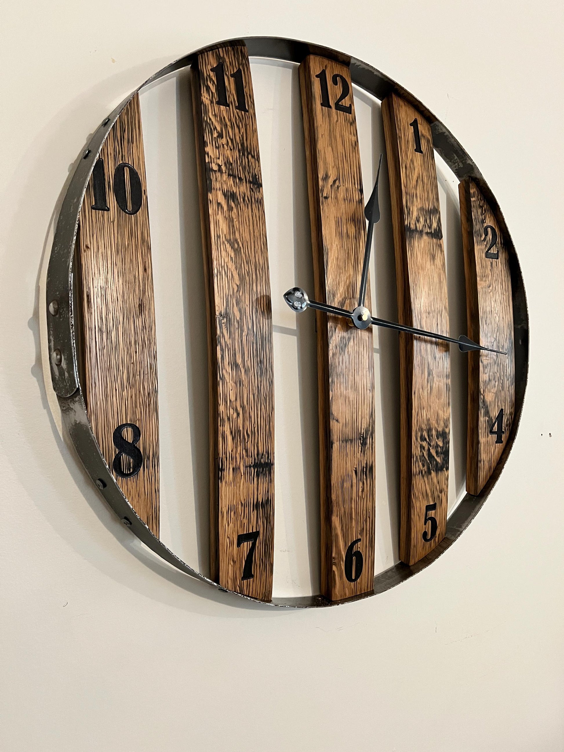Whiskey Barrel Stave wall clock