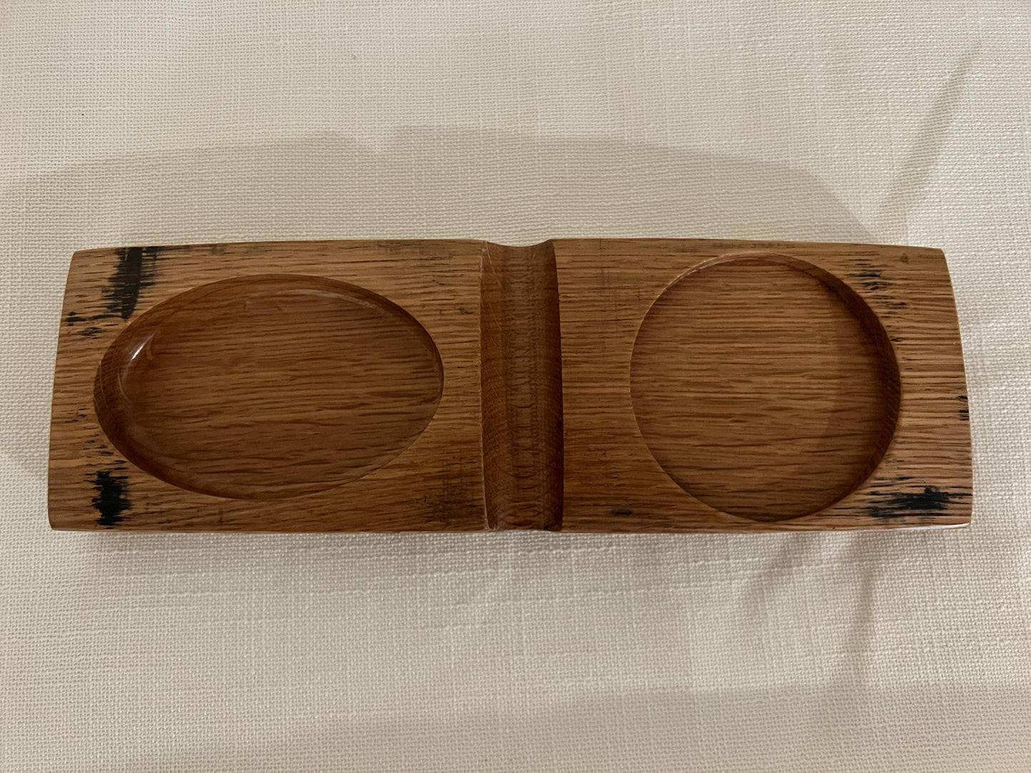 Bourbon Barrel Cigar Rest with Ashtray and Coaster / Whiskey Barrel Ashtray