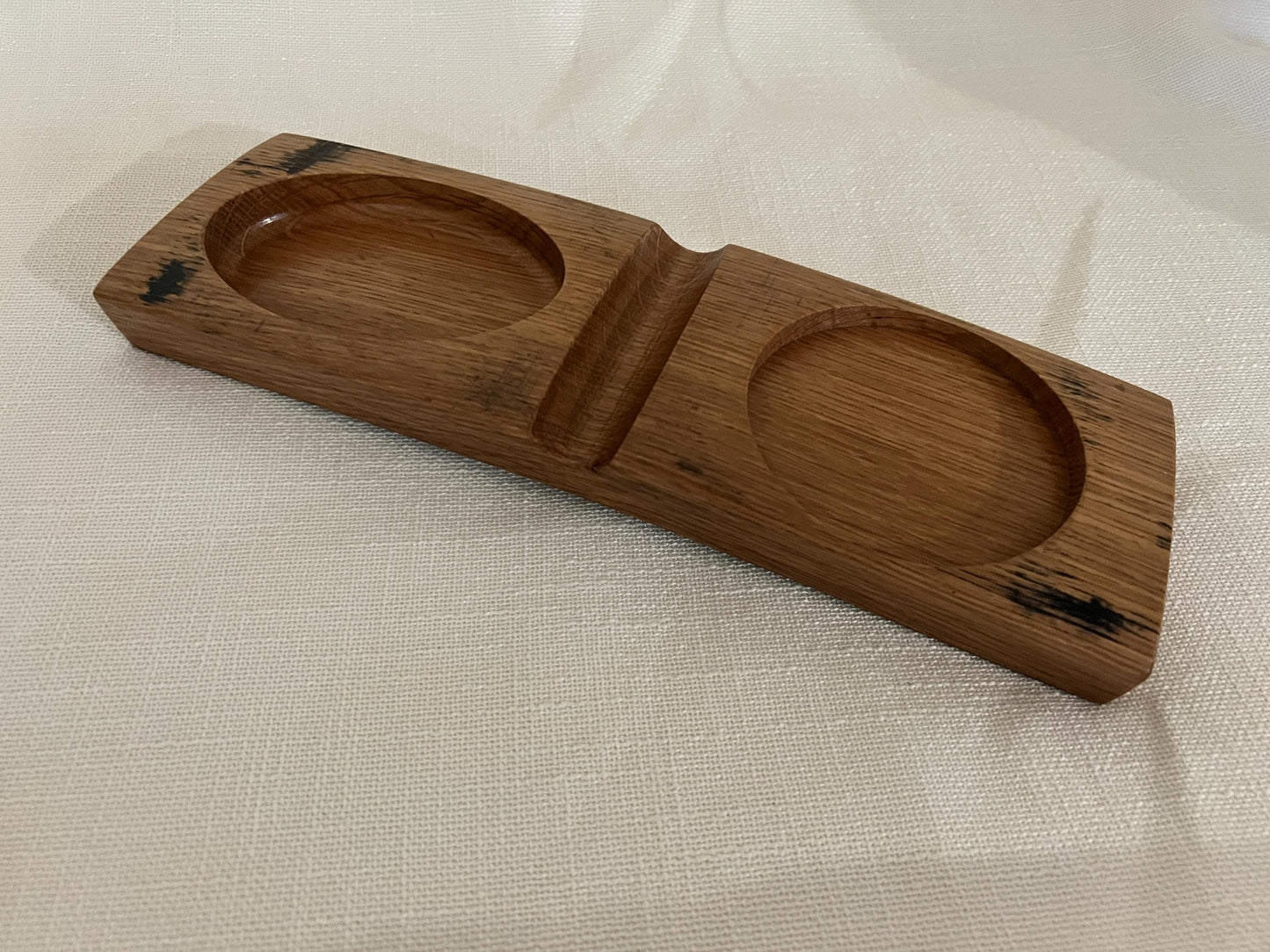 Bourbon Barrel Cigar Rest with Ashtray and Coaster / Whiskey Barrel Ashtray