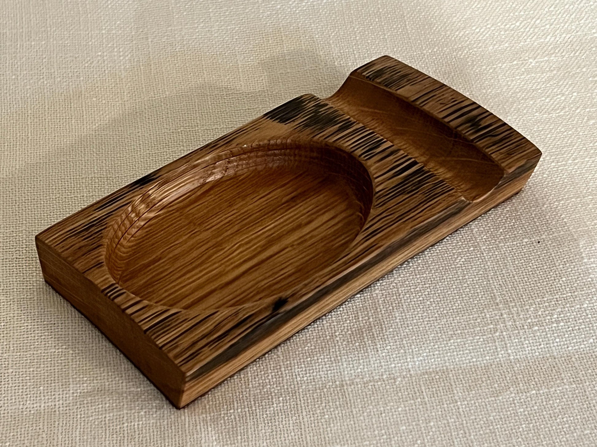Bourbon Barrel Cigar Rest with Ashtray / Whiskey Barrel Ashtray
