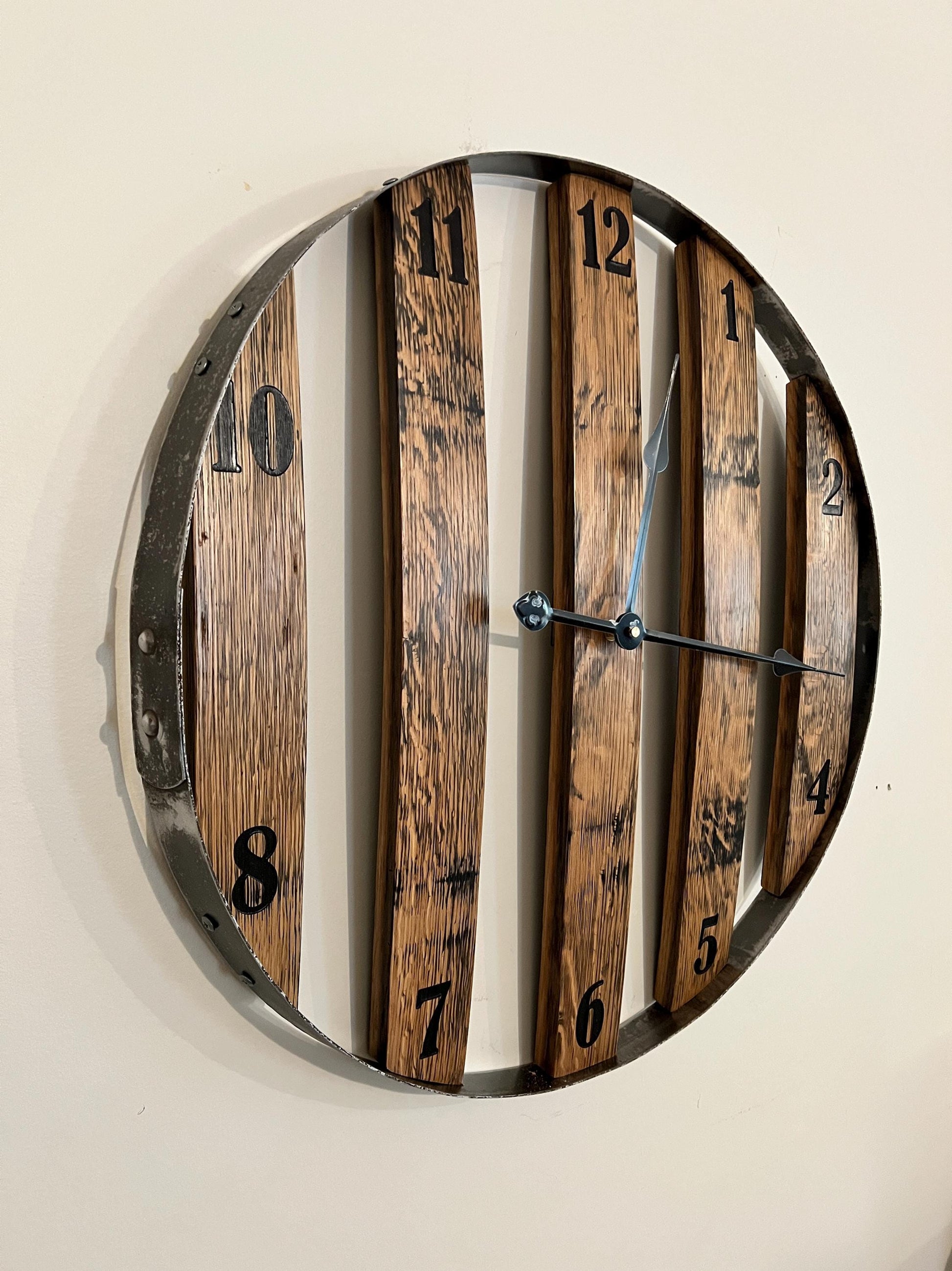 Whiskey Barrel Stave wall clock