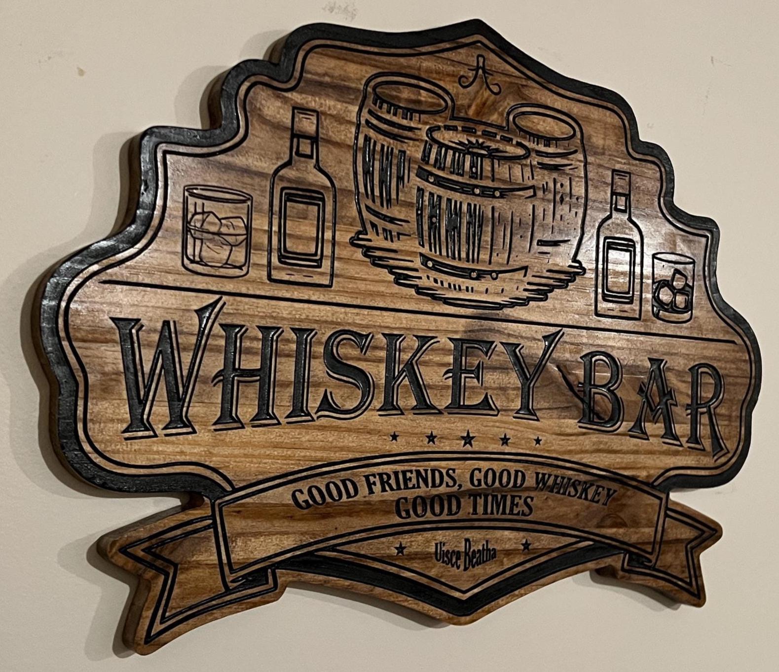 Personalized Wooden Whiskey Bar sign