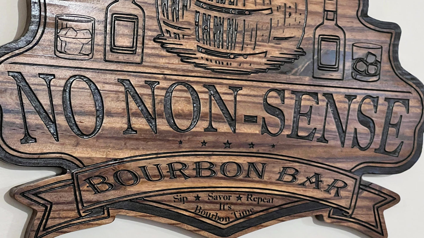 Personalized Wooden Bourbon Bar sign