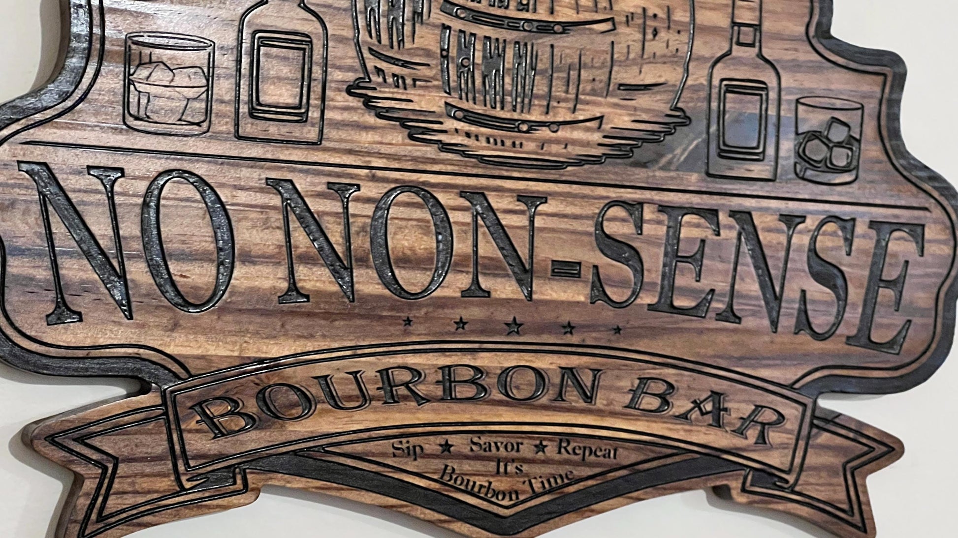 Personalized Wooden Bourbon Bar sign