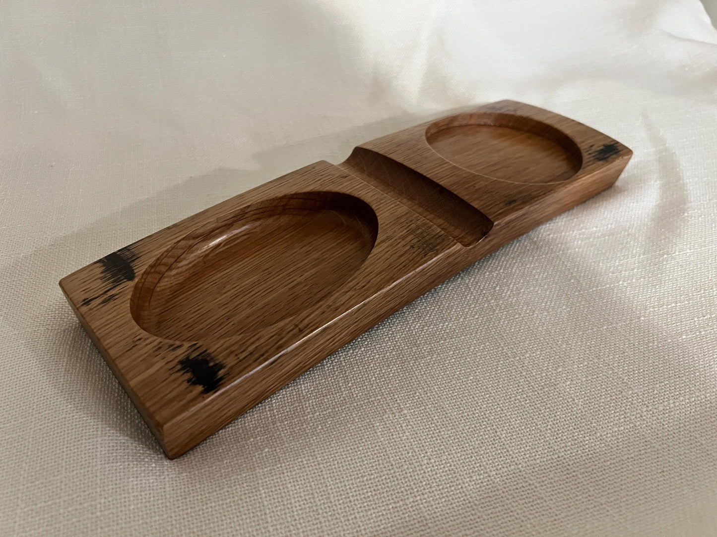 Bourbon Barrel Cigar Rest with Ashtray and Coaster / Whiskey Barrel Ashtray