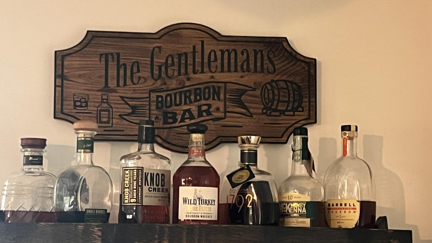 Personalized Wooden Bourbon Bar sign 22x11