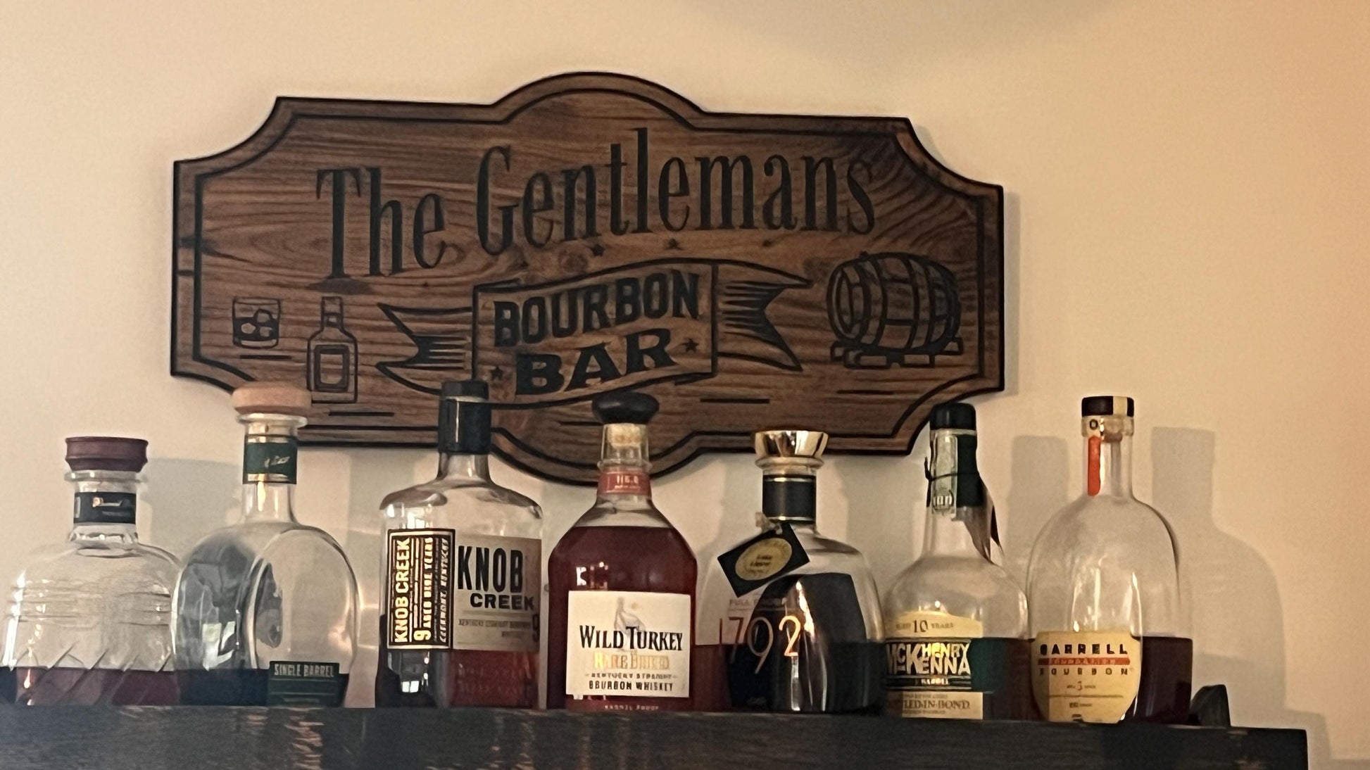 Personalized Wooden Bourbon Bar sign 22x11