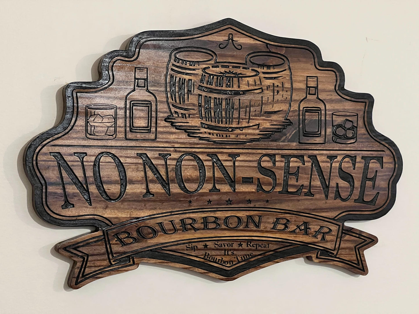 Personalized Wooden Bourbon Bar sign