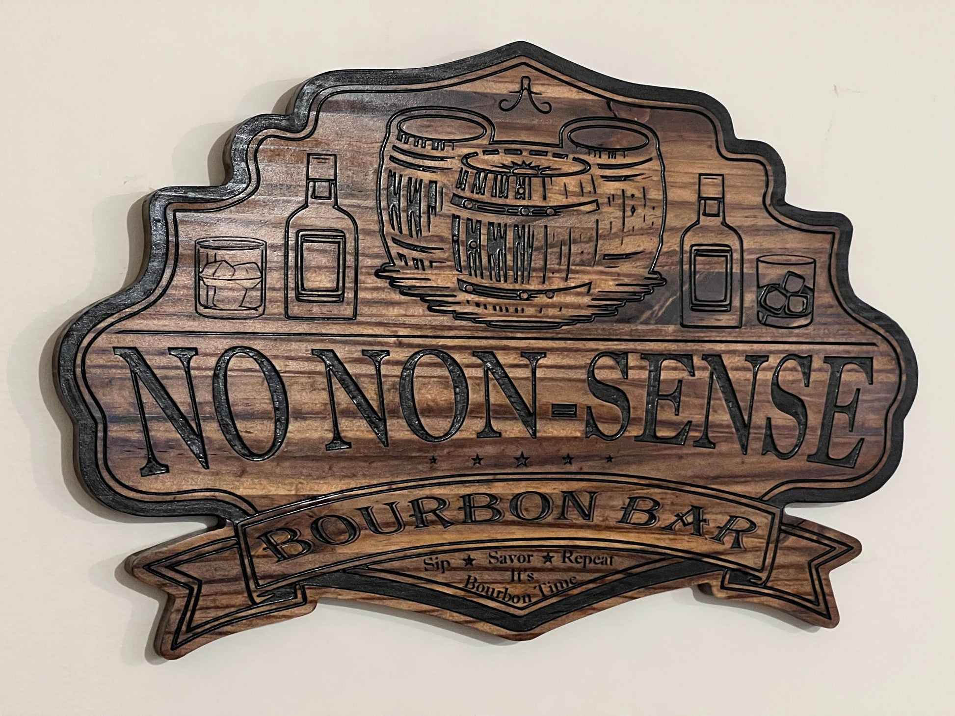 Personalized Wooden Bourbon Bar sign