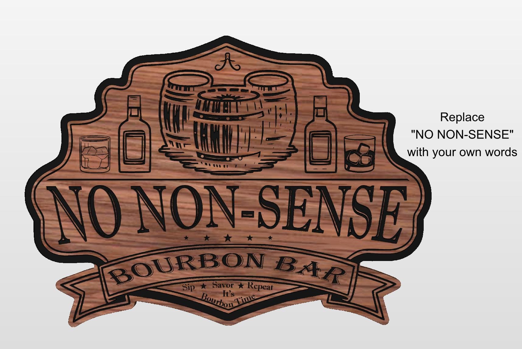 Personalized Wooden Bourbon Bar sign