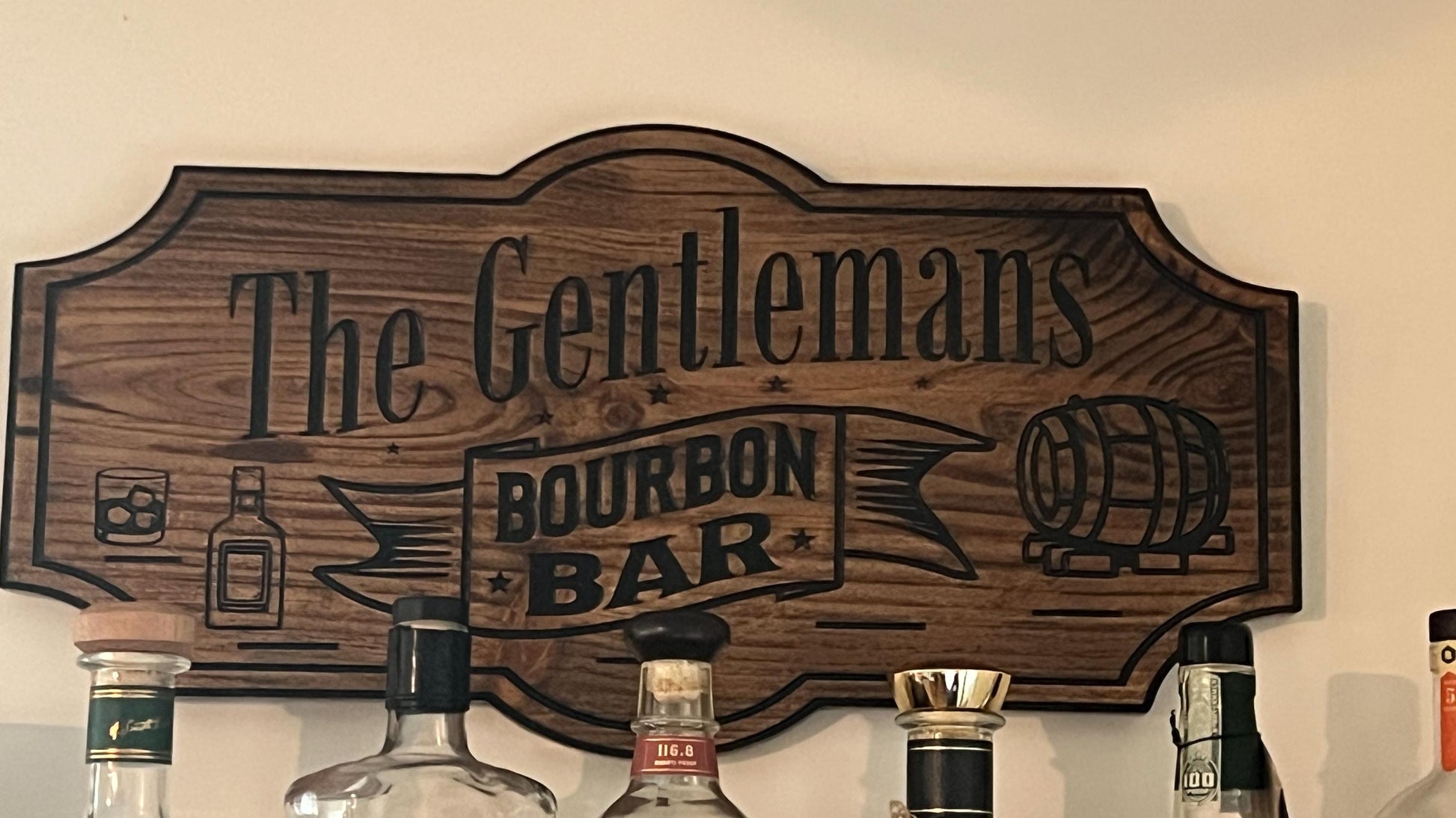 Personalized Wooden Bourbon Bar sign 22x11