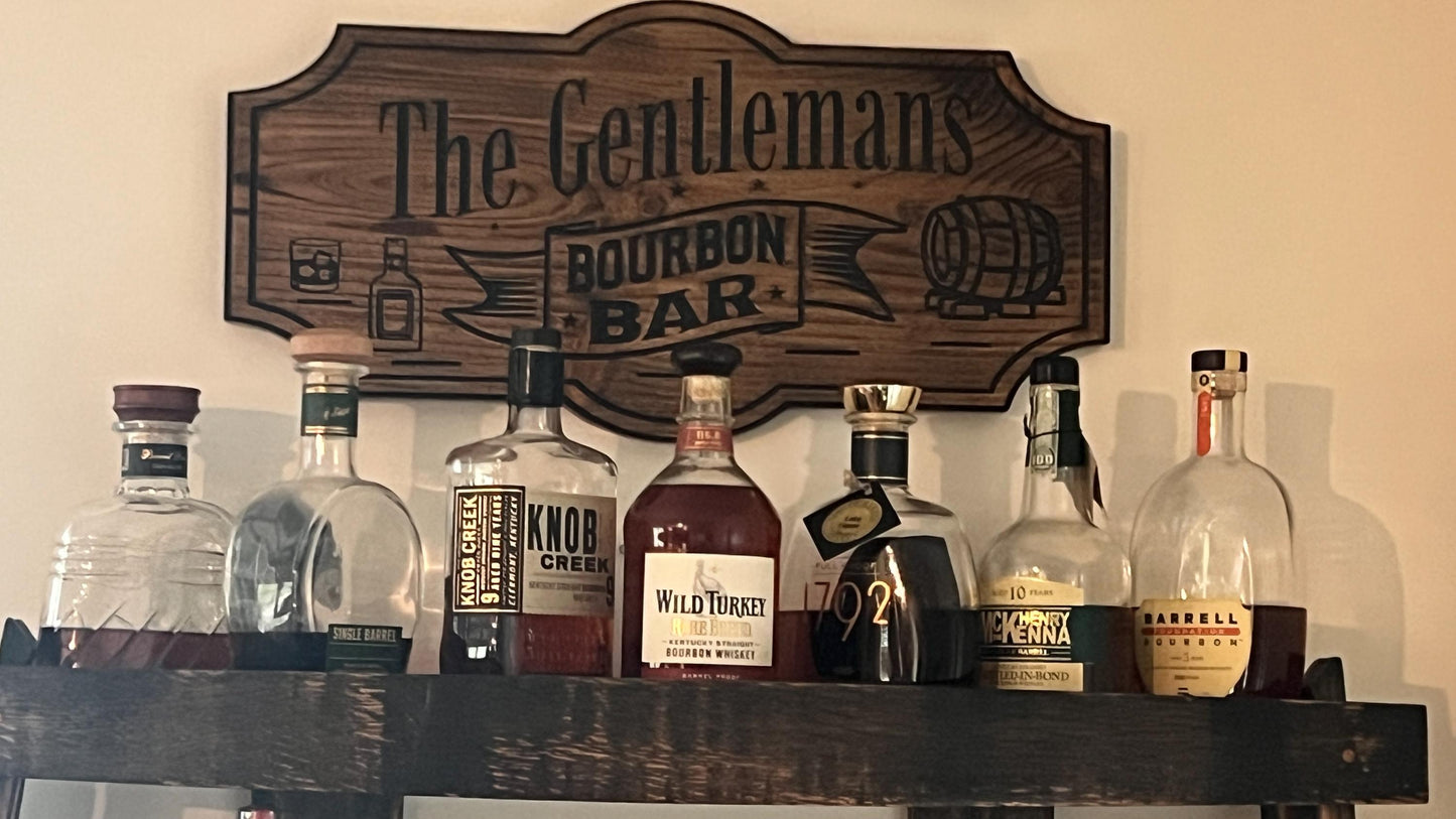 Personalized Wooden Bourbon Bar sign 22x11