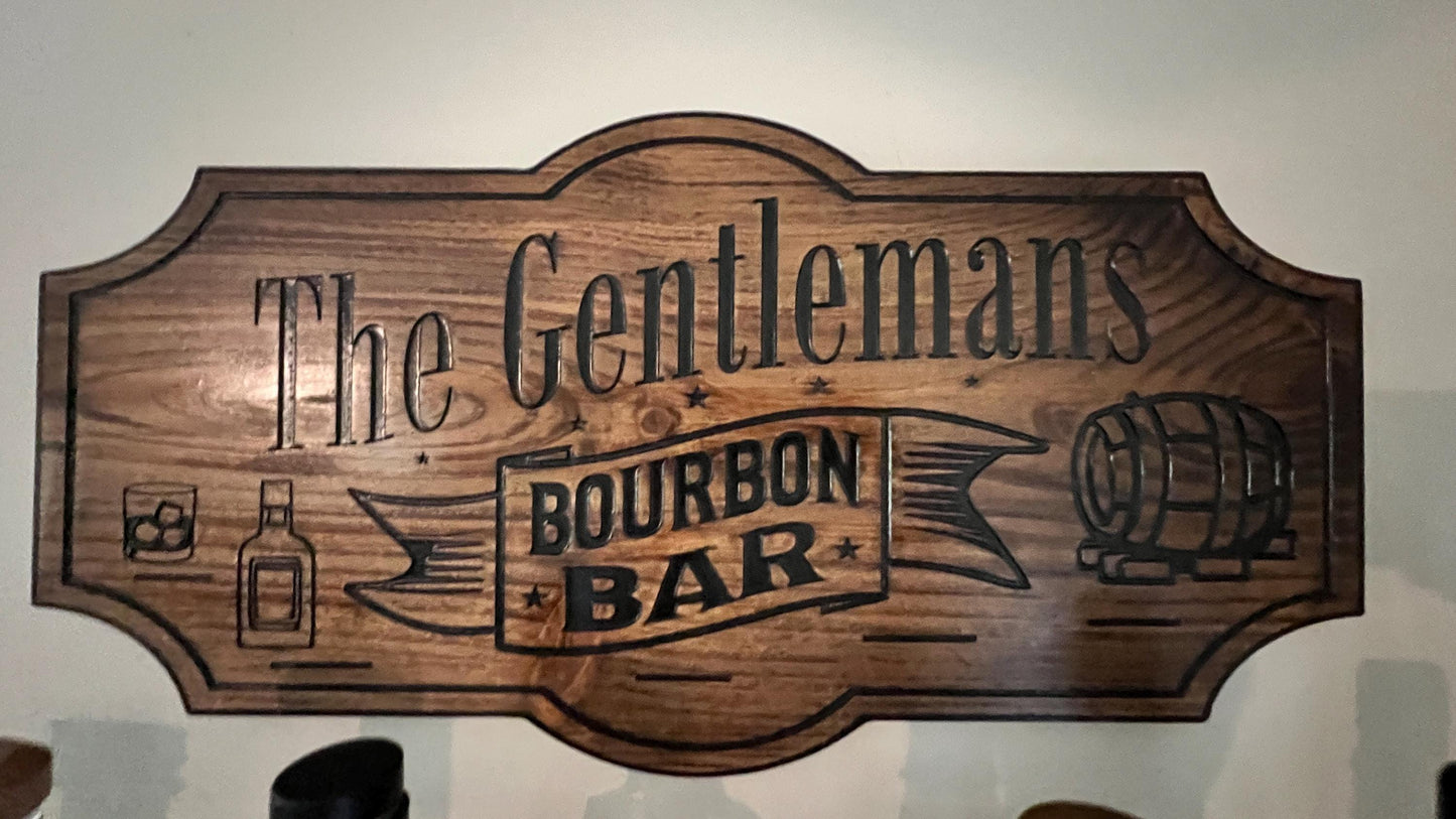 Personalized Wooden Bourbon Bar sign 22x11