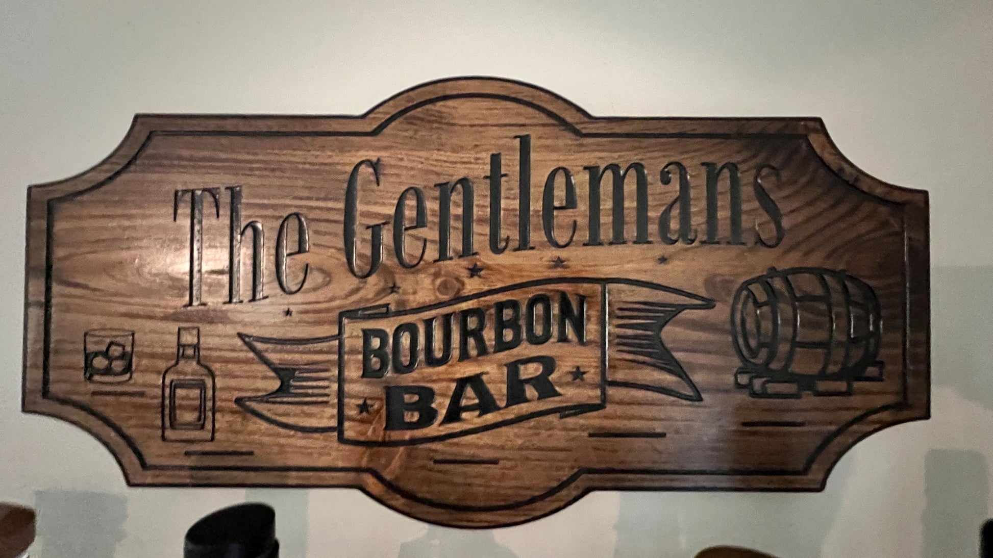 Personalized Wooden Bourbon Bar sign 22x11