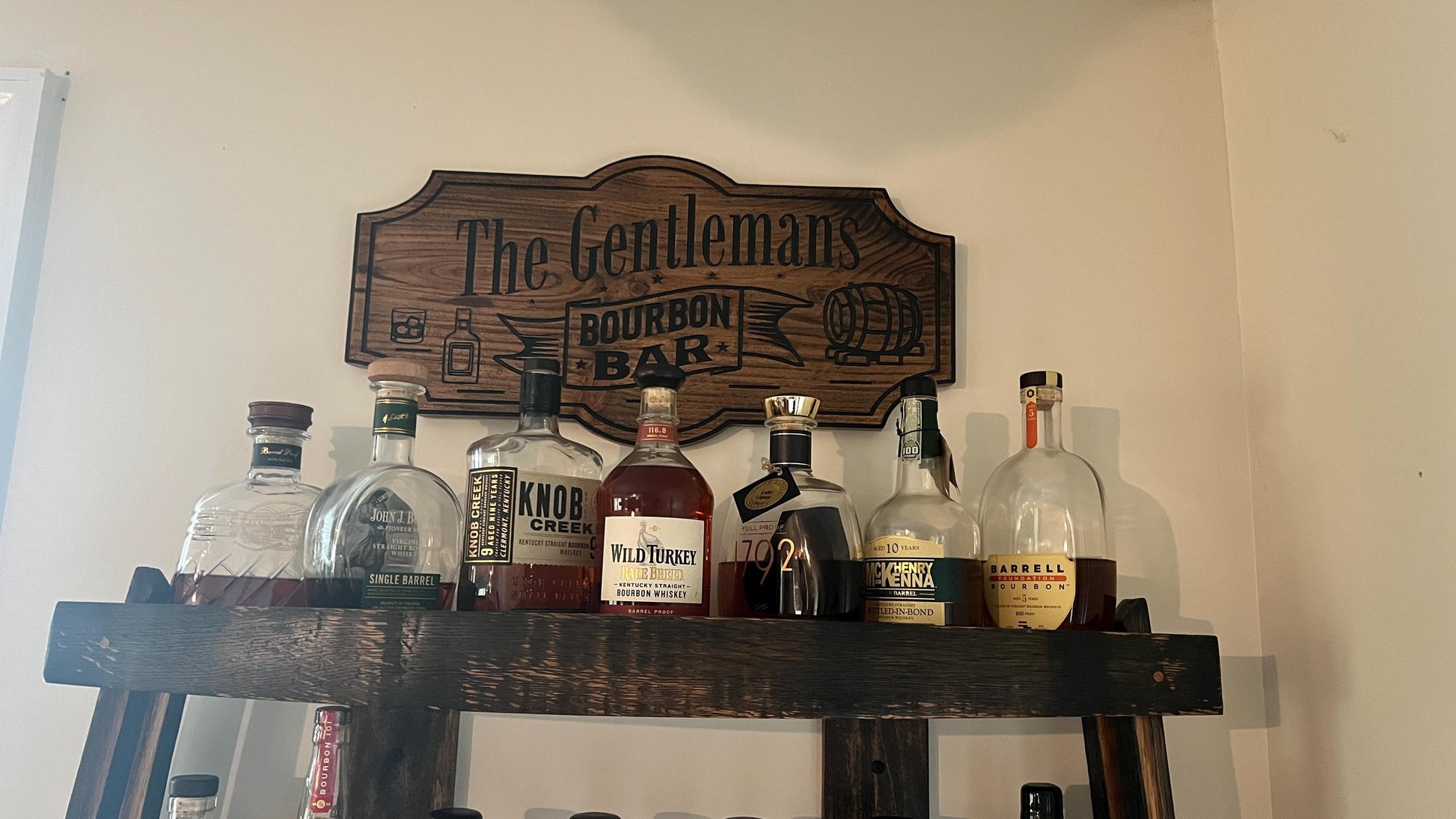 Personalized Wooden Bourbon Bar sign 22x11