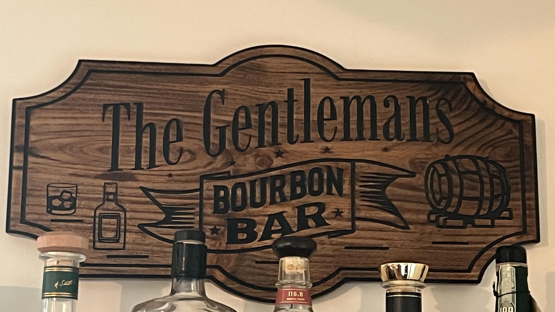 Personalized Wooden Bourbon Bar sign 22x11