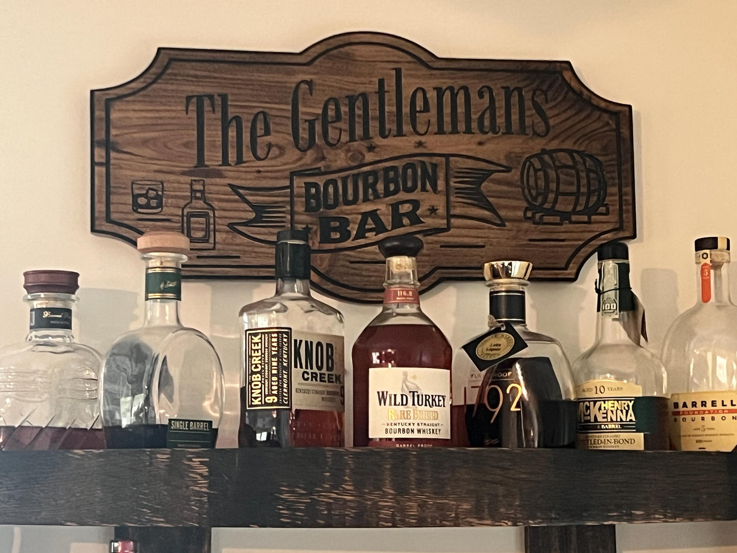 Personalized Wooden Bourbon Bar sign 22x11