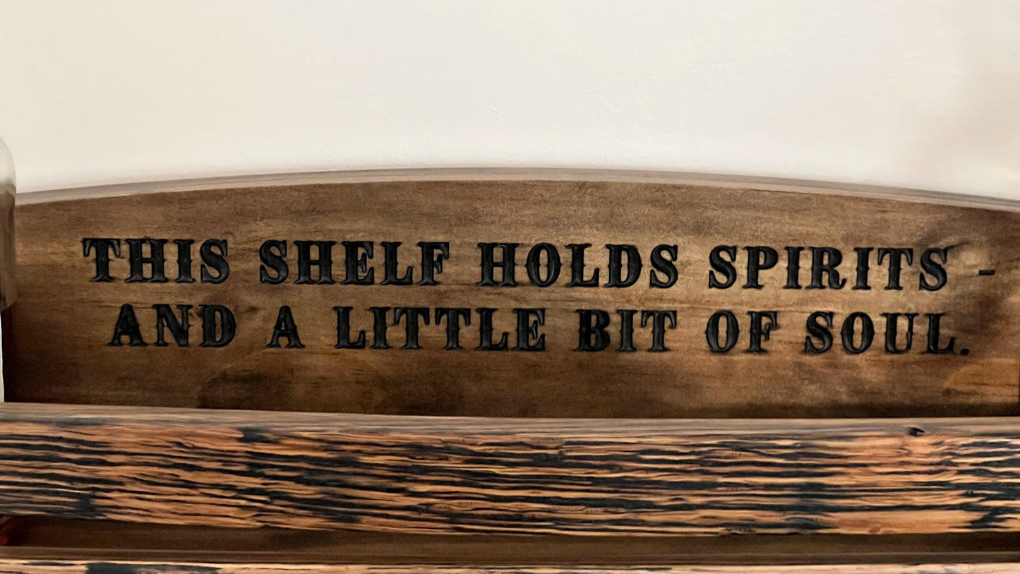 Bourbon Barrel Stave Liquor Bottle Shelf